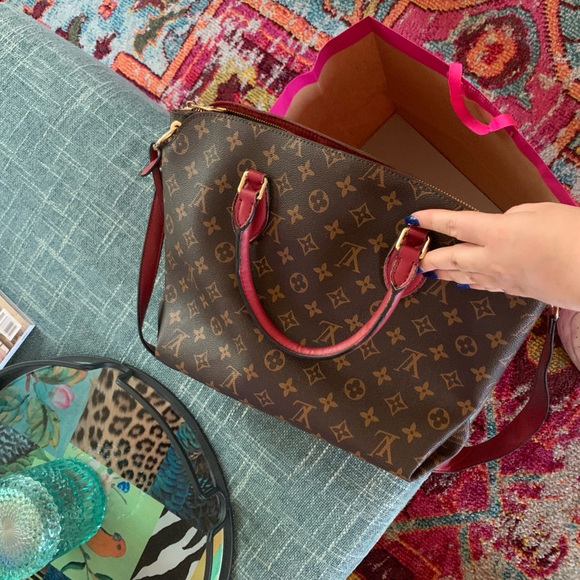 Louis Vuitton Large handbag, long and short red leather straps - Picture 3 of 6